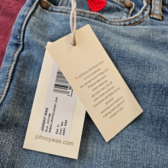 Johnny Was Raw edge skinny jeans